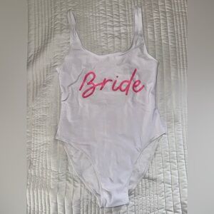 Chic White and Pink Kids One Piece